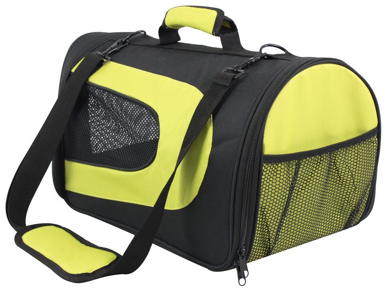 EliteField Deluxe Soft Pet Carrier (3 Year Warranty, Airline Approved), Multiple Sizes and Colors Available (18" L x 10" W x 11" H, Black+Lemon Green) - Image 2